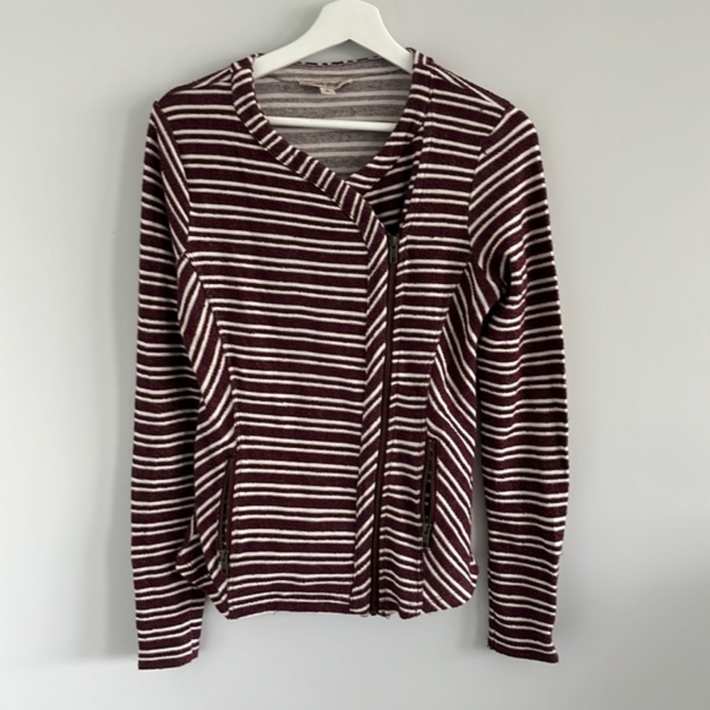 LUCKY BRAND zip up Long sleeve top moto cardigan